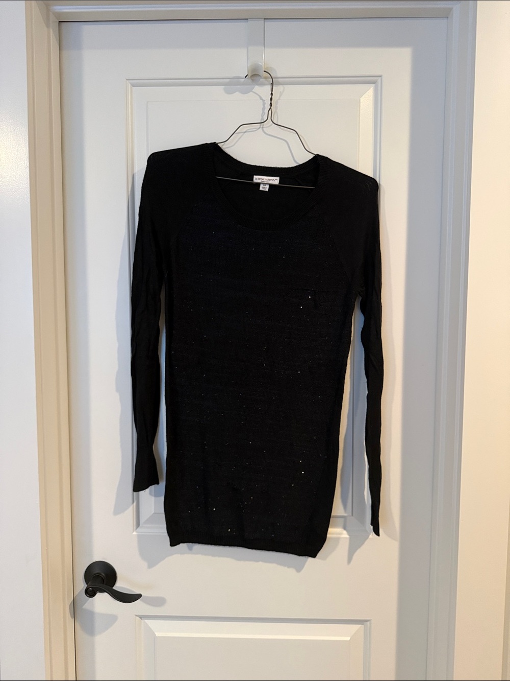Long Sleeve Black with Sequins Sweater - Women